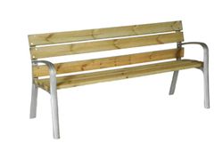 Banco MODO C-106 de madera con pies en aluminio anonizado