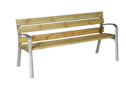 Banco MODO C-106 de madera con pies en aluminio anonizado