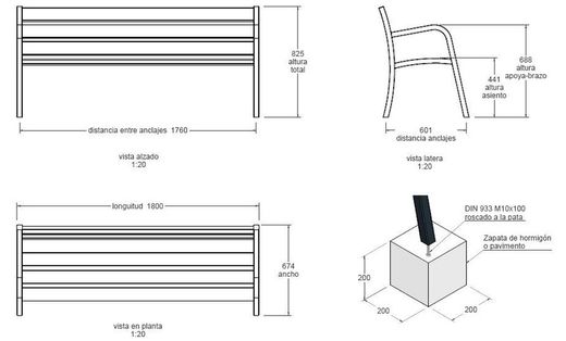 Banc MODE C-106 de Metall