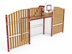 Frontó mitjà amb panell de fusta