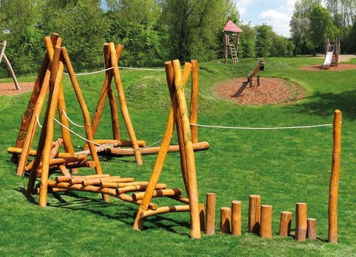 Juego de escalada de madera de Robinia CAMINO DE ESCALADA