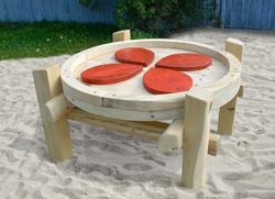 Joc infantil de fusta de Robinia sorra i aigua TAULA FANG FLOR