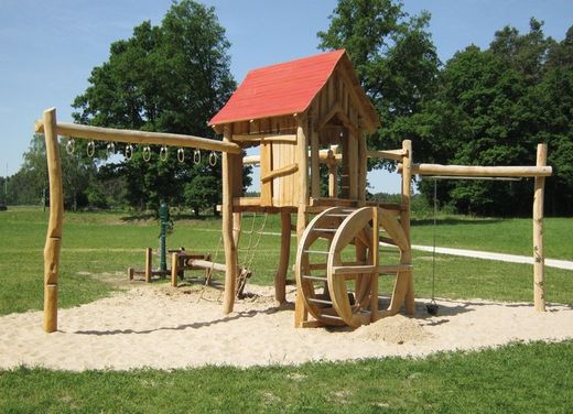 Joc infantil de fusta de Robinia sorra i aigua MOLÍ MÀGIC