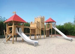 Juego infantil de madera de Robinia Castillo CABALLEROS DE ROBINIA