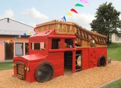 Joc infantil de fusta de robinia COTXE DE BOMBERS