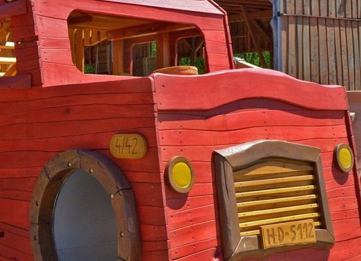 Joc infantil de fusta de robinia COTXE DE BOMBERS