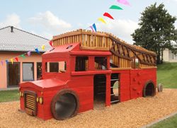 Joc infantil de fusta de robinia COTXE DE BOMBERS