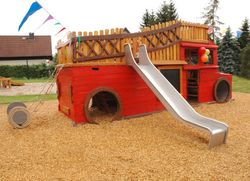 Joc infantil de fusta de robinia COTXE DE BOMBERS