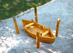 Joc infantil de fusta de robinia Marítim CANOA AMB CADENES