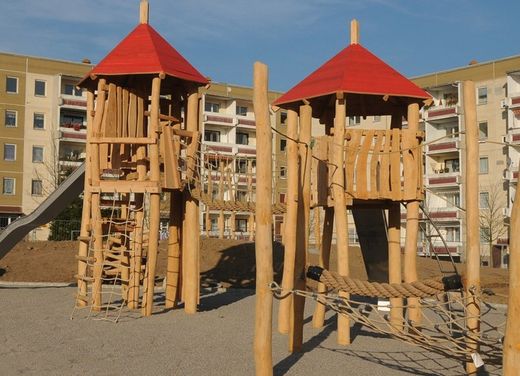 Joc infantil de fusta de Robinia torreta multijoc MAMUT