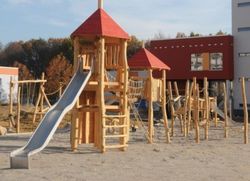 Joc infantil de fusta de Robinia torreta multijoc MAMUT