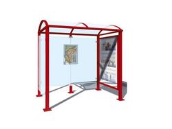 Marquesina parada d'autobús pals quadrats