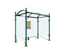 Marquesina parada d'autobús pals rodons