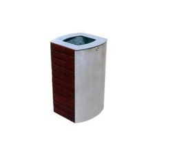 Paperera COSTA C-2002 d'acer i fusta