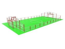 Pista multiesport amb panell d'acer