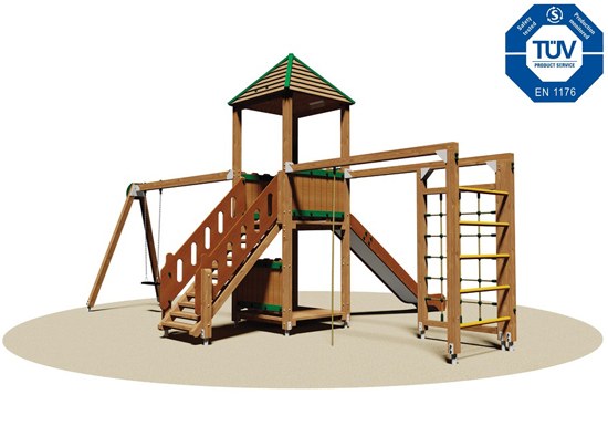 Parque infantil opciones materiales tobogan