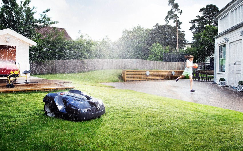 Automower bajo la lluvia