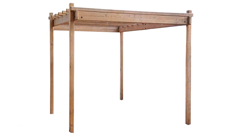 Pérgola de madera de pino tratado